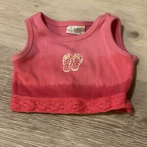 Build-A-Bear Workshop BAB Pink Tank Top Flip Flop Shirt Clothing